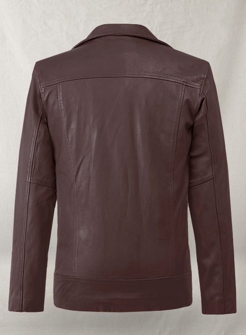 Dauntless Burgundy Biker Leather Jacket - Click Image to Close