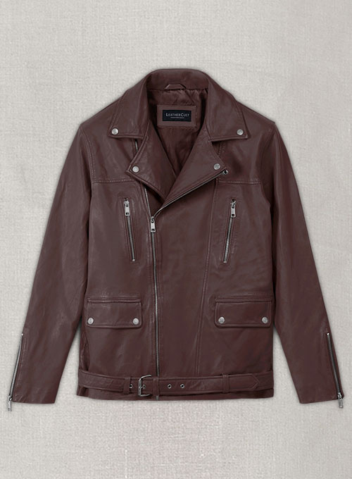 Dauntless Burgundy Biker Leather Jacket