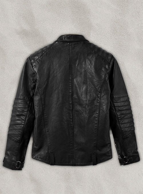 Thick Goat Black Washed & Wax David Leather Jacket - Click Image to Close