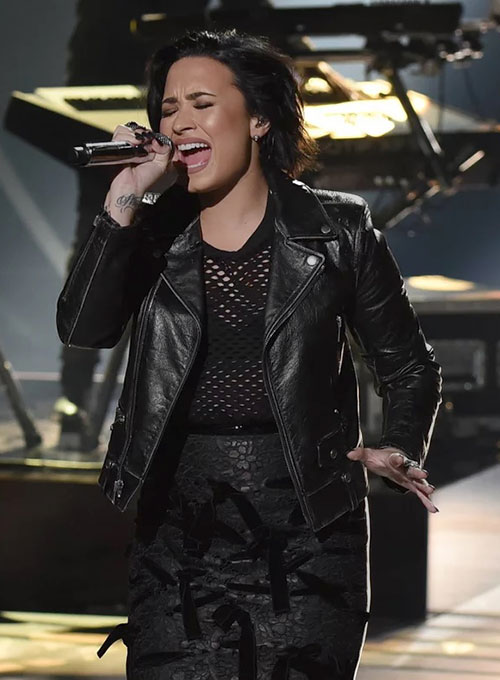 Demi Lovato Leather Jacket #3
