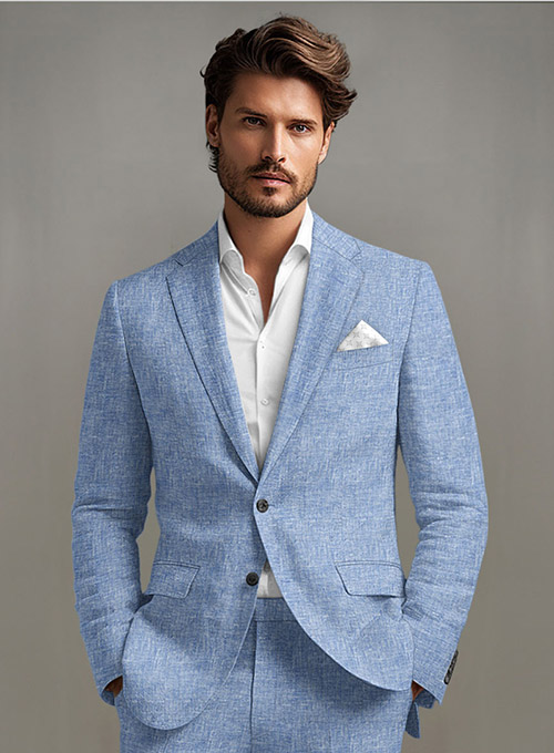 Desert Blue Linen Jacket - Click Image to Close