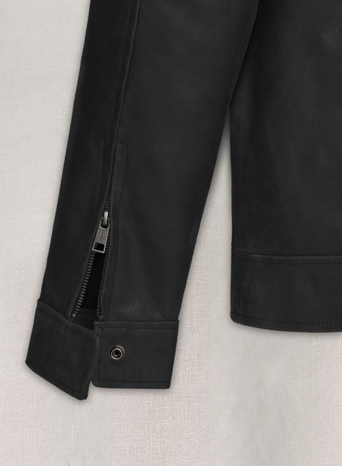 Distressed Black Jason Bateman Leather Jacket - Click Image to Close