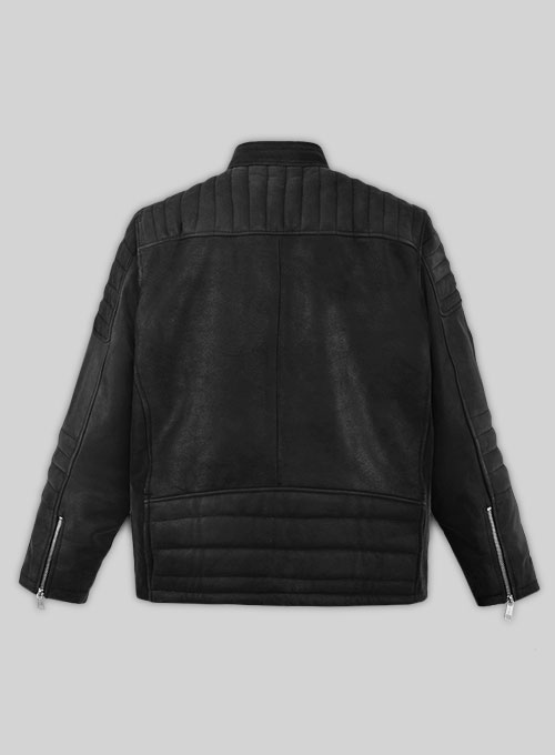 Distressed Black Scott Adkins Accident Man Leather Jacket - Click Image to Close