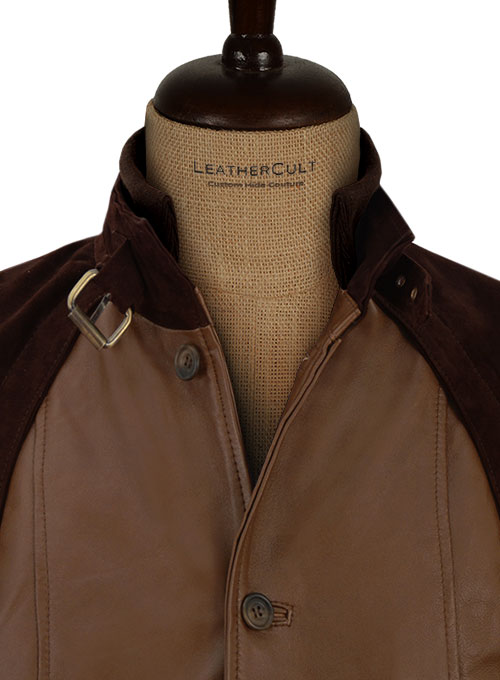 Dark Tan Daniel Radcliff Horns Leather Jacket - Click Image to Close