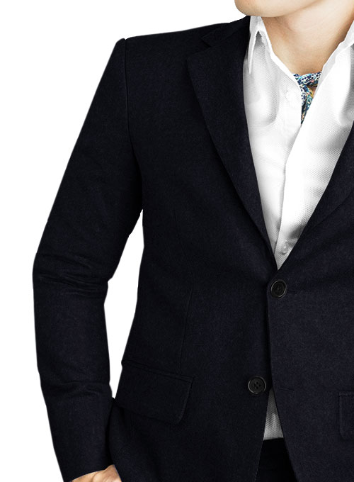 Deep Blue Heavy Tweed Jacket - Click Image to Close