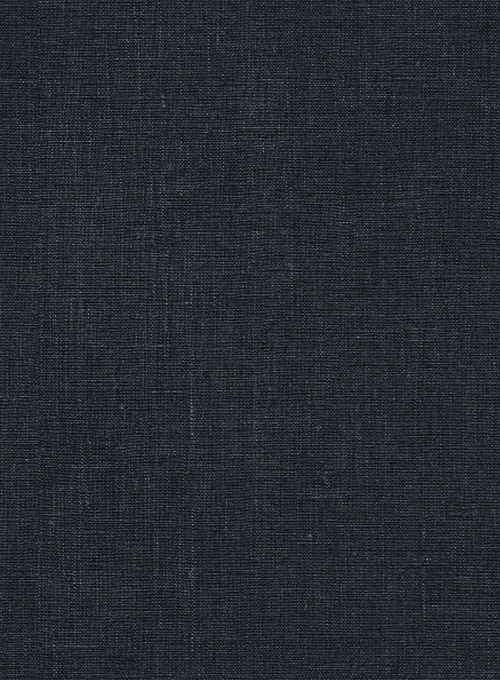 Dark Blue Pure Linen Jacket - Click Image to Close