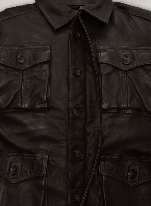 Dark Brown Jensen Ross Supernatural Season 7 Leather Jacket - Click Image to Close