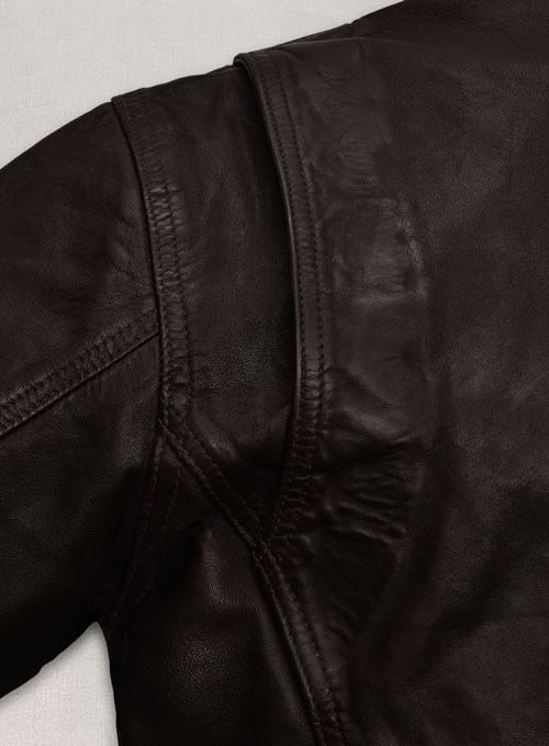 Dark Brown Jensen Ross Supernatural Season 7 Leather Jacket - Click Image to Close
