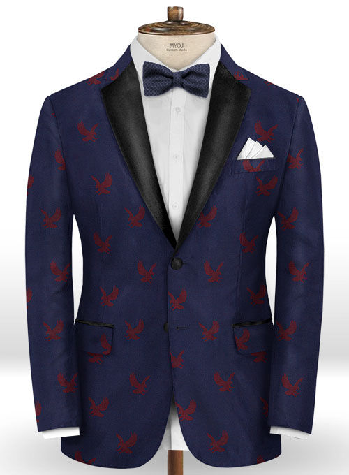 Eagle Oxford Blue Wool Tuxedo Jacket