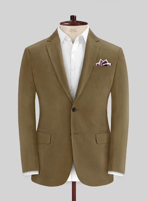 Earthy Brown Cotton Power Stretch Chino Jacket