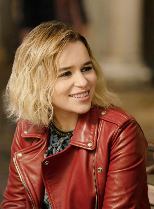 Emilia Clarke Last Christmas Leather Jacket - Click Image to Close