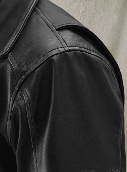 Street Style Black Biker Leather Jacket - Click Image to Close