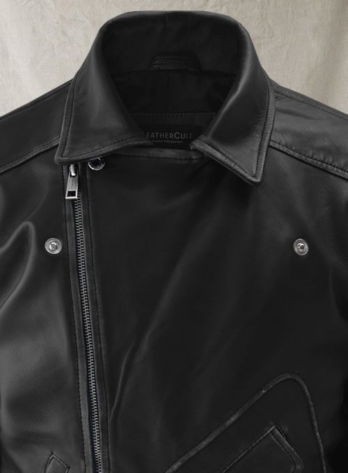 Street Style Black Biker Leather Jacket - Click Image to Close