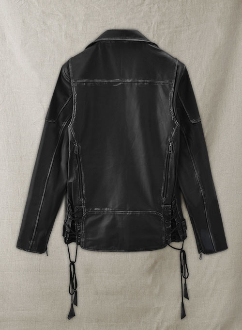 Street Style Black Biker Leather Jacket - Click Image to Close