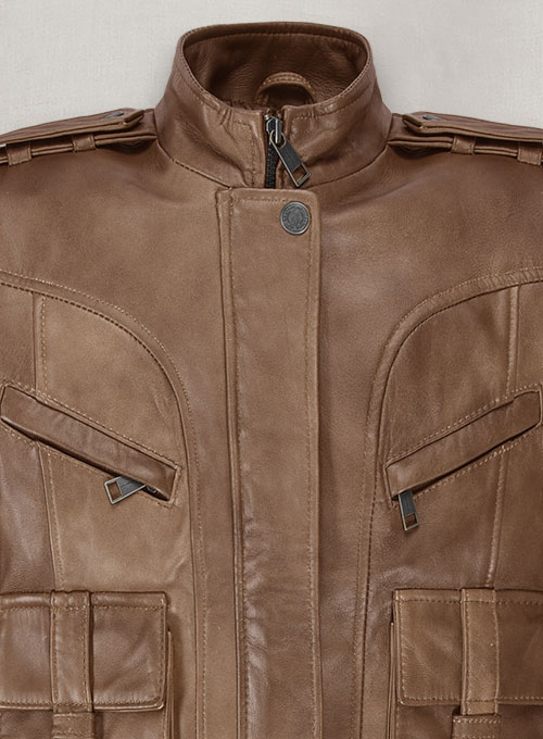 Espanol Timber Brown Leather Jacket #517 - Click Image to Close