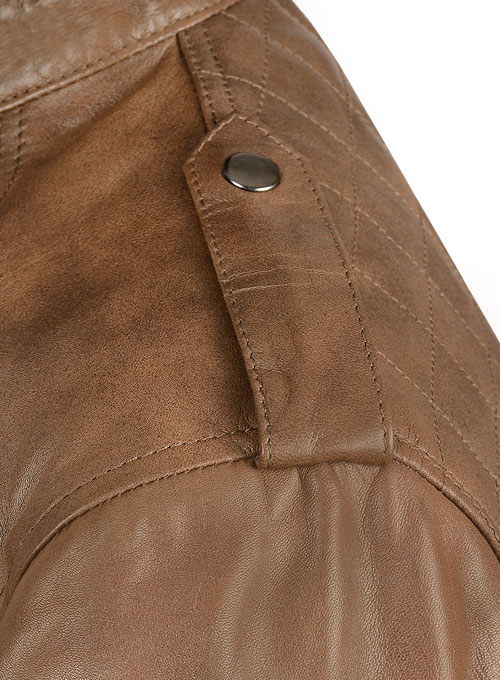 Espanol Timber Brown Brewer Leather Jacket - Click Image to Close