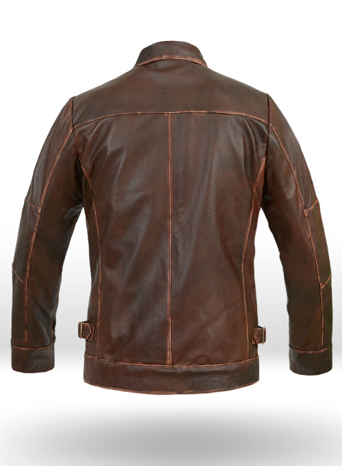 Espresso Rubbed Tan Leather Jacket - Click Image to Close