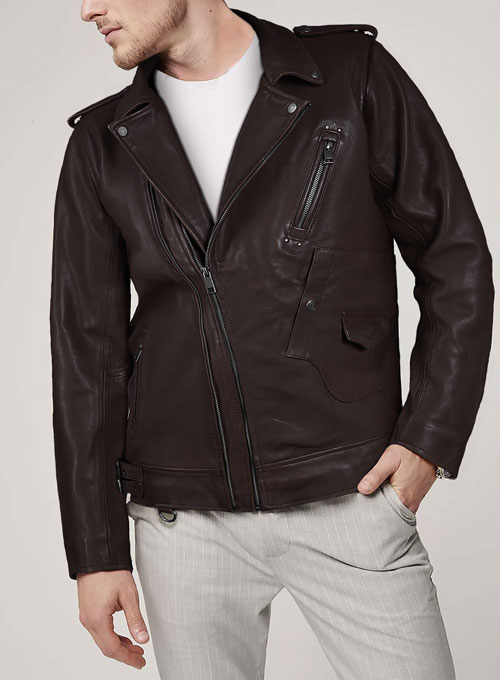 Falcon Brown Rider Leather Jacket - Click Image to Close