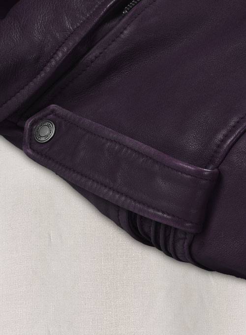 Falcon Purple Rider Leather Jacket - Click Image to Close