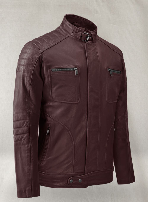 Firefly Moto Burgundy Biker Leather Jacket - Click Image to Close