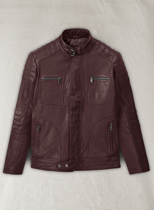 Firefly Moto Burgundy Biker Leather Jacket - Click Image to Close