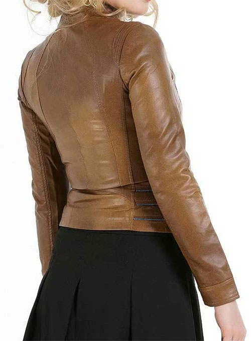 Fitted Leather Jacket # 521 - Click Image to Close