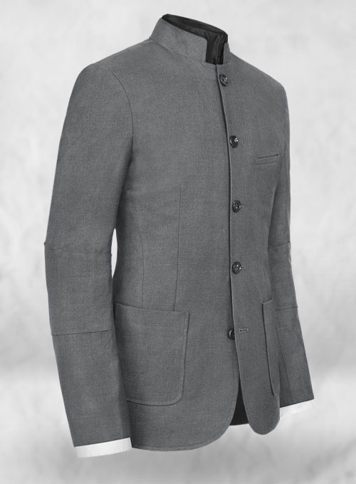 Frosted Mid Gray Terry Rayon Breezer Style Jacket