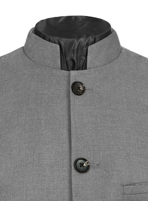 Frosted Mid Gray Terry Rayon Breezer Style Jacket - Click Image to Close