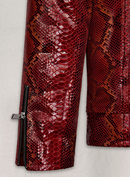 Gallant Bold Red Python Leather Jacket