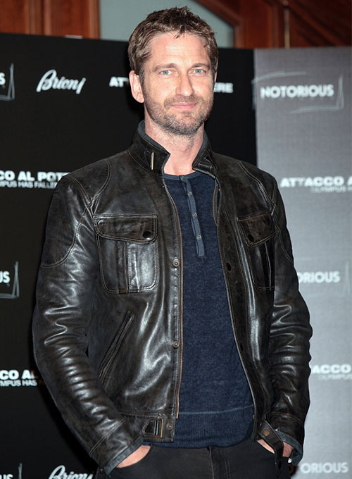 Gerard Butler Leather Jacket #1