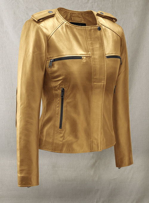 Golden Lizzy Caplan Now You See Me 2 Leather Jacket - Click Image to Close