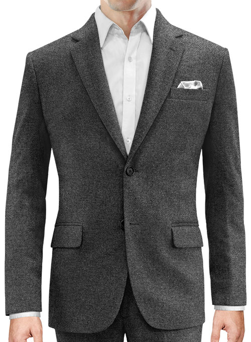 Gray Denim Tweed Jacket - Click Image to Close