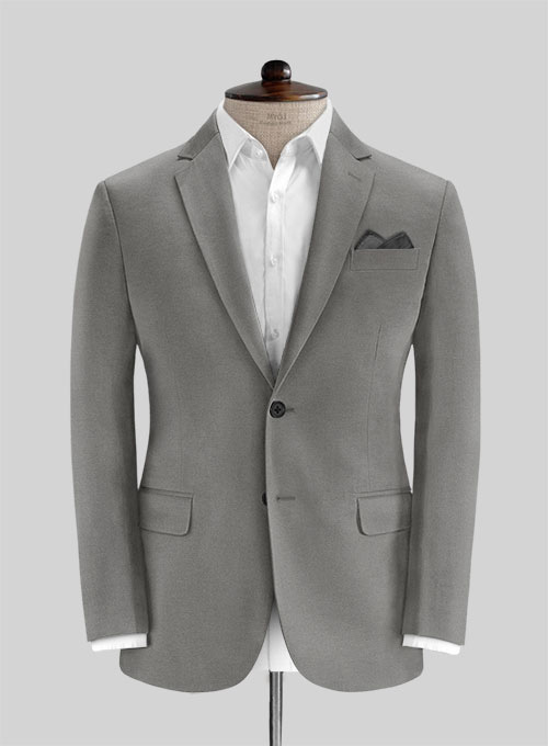 Gray Feather Cotton Canvas Stretch Jacket