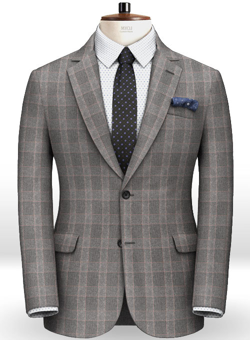 Gray Mont Checks Flannel Wool Jacket