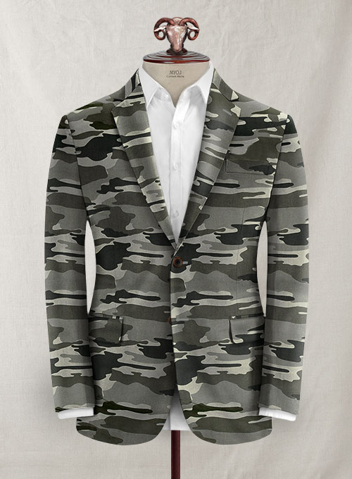 Gray Stretch Camo Jacket