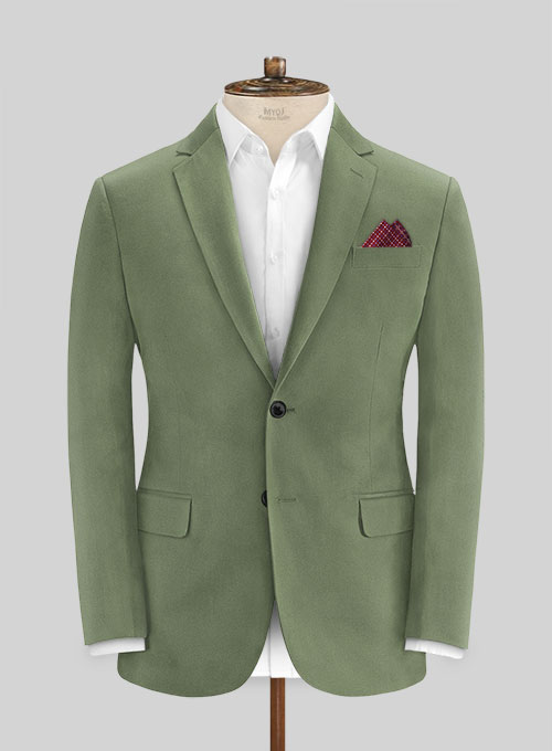 Green Cotton Power Stretch Chino Jacket