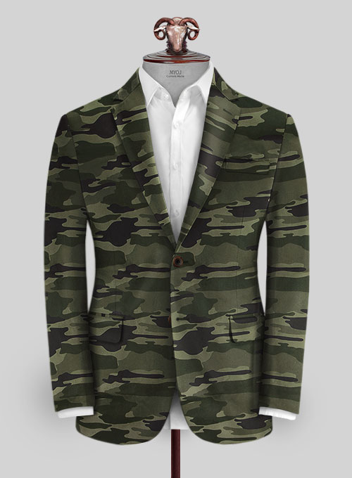 Green Stretch Camo Jacket