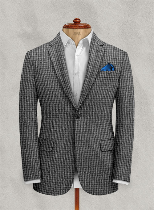 Harris Tweed Houndstooth Dark Gray Jacket : Made To Measure Custom ...