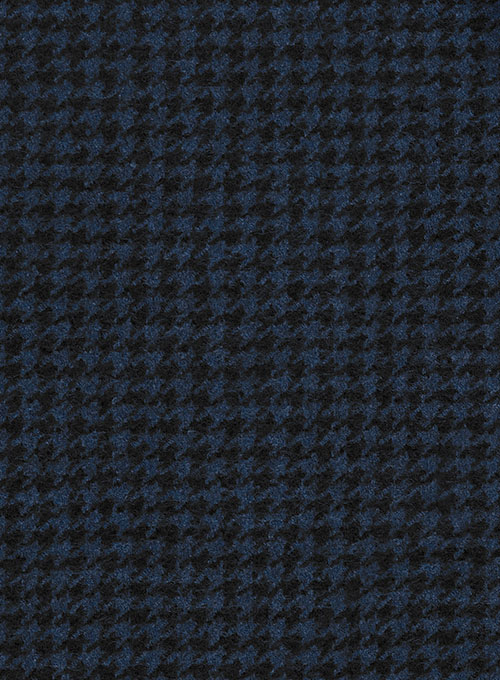 Houndstooth Dark Blue Tweed Jacket - Click Image to Close