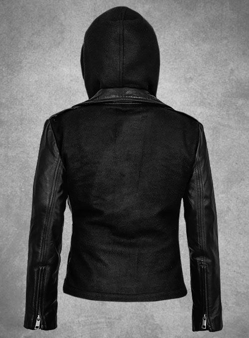 Hooded Flight Leather Jacket - Click Image to Close