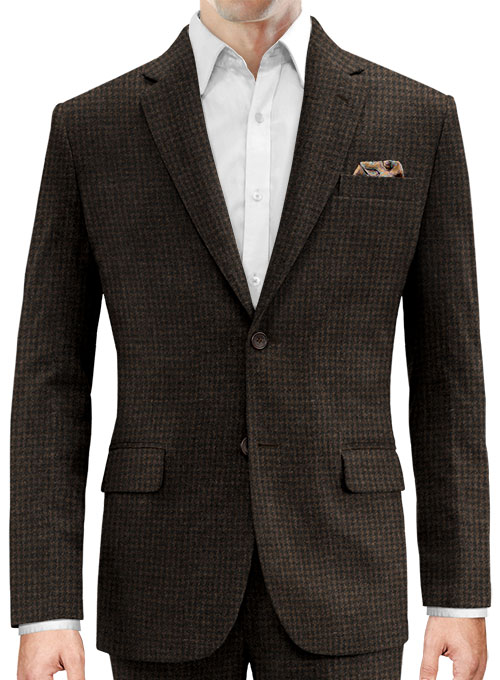 Houndstooth Dark Brown Tweed Jacket