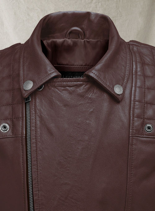 Ironwood Burgundy Biker Leather Jacket - Click Image to Close