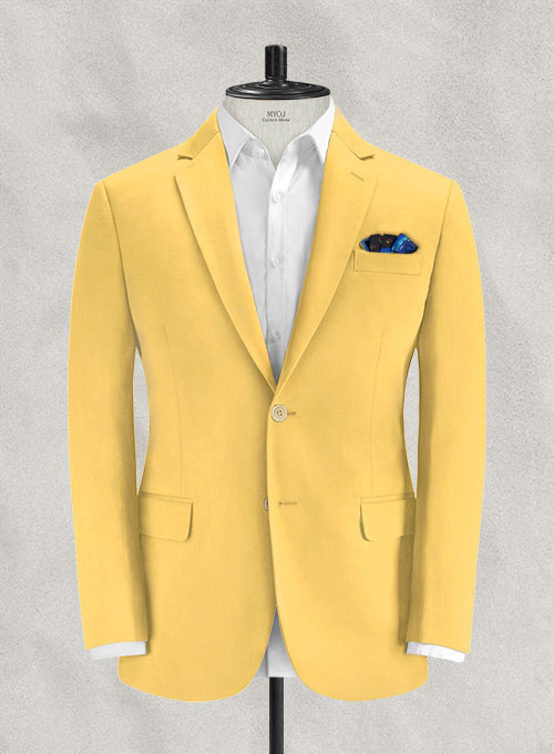 Italian Biella Yellow Cotton Jacket : Made To Measure Custom