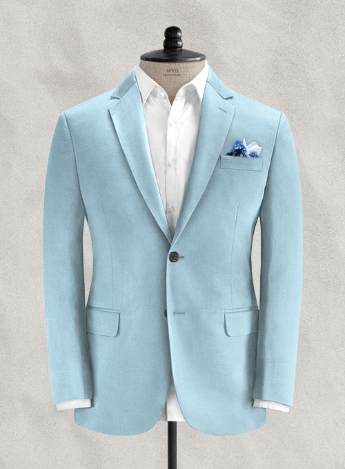 Italian Calm Blue Cotton Jacket