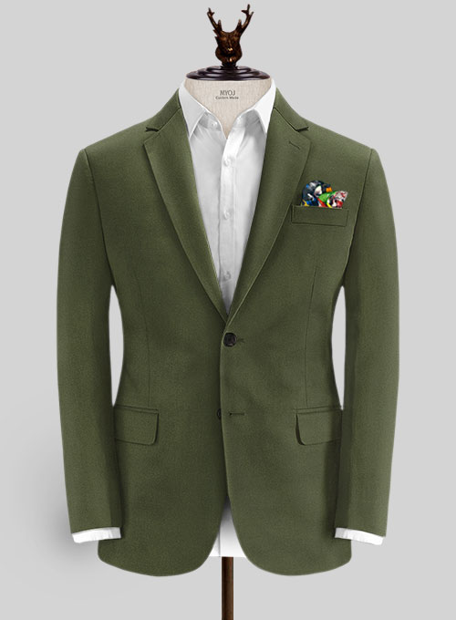 Italian Army Green Cotton Stretch Jacket