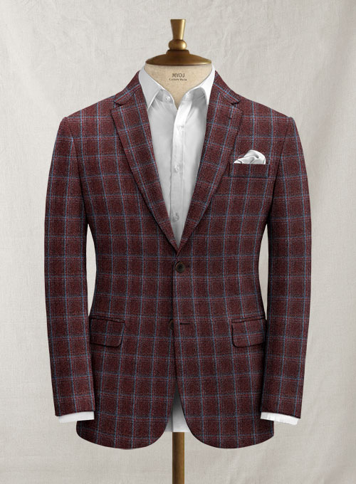 Italian Biulio Burgandy Tweed Jacket