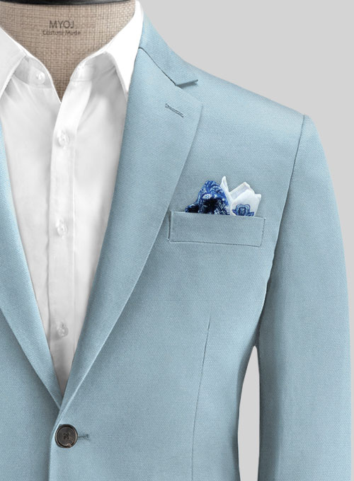 Italian Calm Blue Cotton Jacket