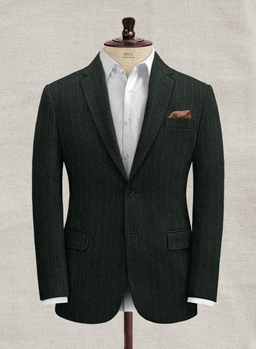 Italian Clano Green Stripe Tweed Jacket