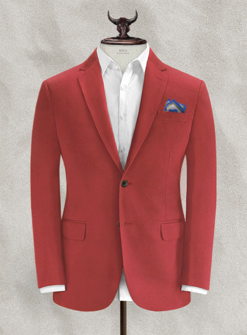Italian Gimson Red Cotton Stretch Jacket