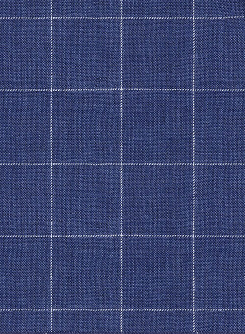 Italian Linen Cobalt Blue Checks Jacket